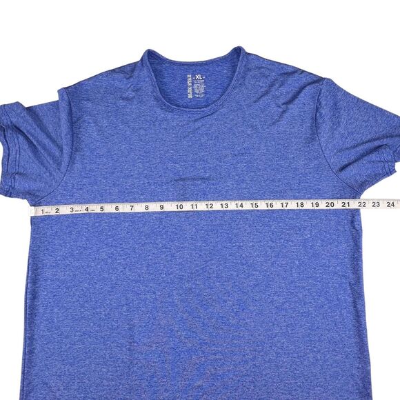 Blue Star Shirt Womens XL Heathered Blue Tech Fabric Minimalist Athletic T Shirt - Picture 4 of 7